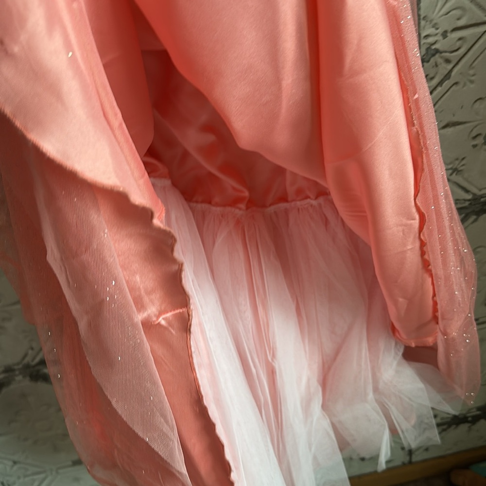 Elegant Pink Strapless sparkly prom dress Gown - Picture 5 of 9
